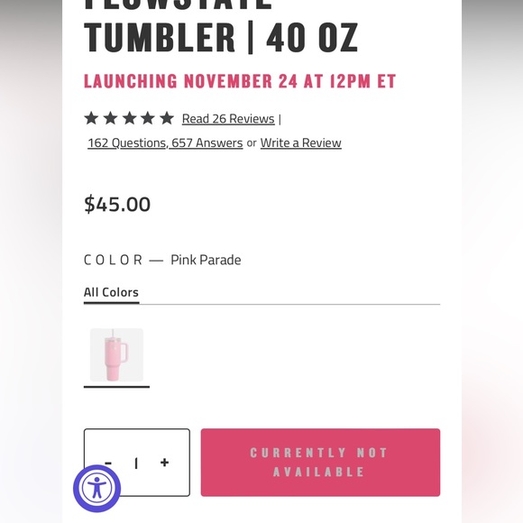 Limited Edition Paradise Pink 40oz Stanley Quencher H2.0 Flowstate Tumbler - Picture 11 of 11